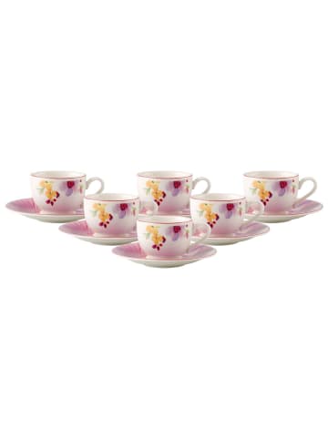 Villeroy & Boch 6er Set Espressotassen mit Untertassen Mariefleur Basic 80 ml in bunt