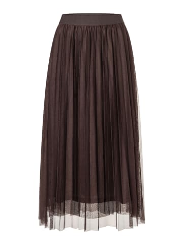 More & More femininer Schlupf-Meshrock in espresso brown