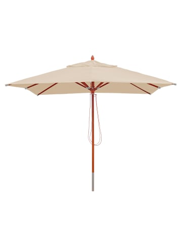 MCW Gartenschirm C57, eckig 3x3m mit Seilzug, Creme
