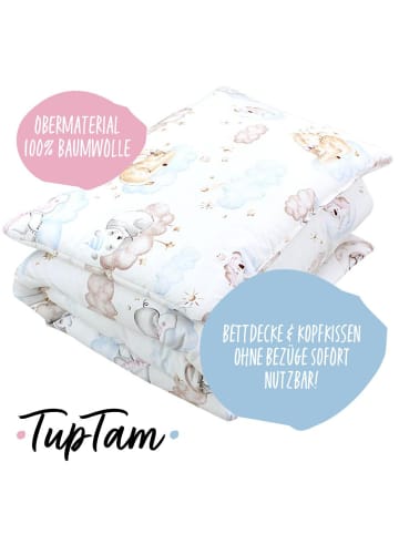 TupTam Kinder Bettdecken Set Gemustert in blau/braun