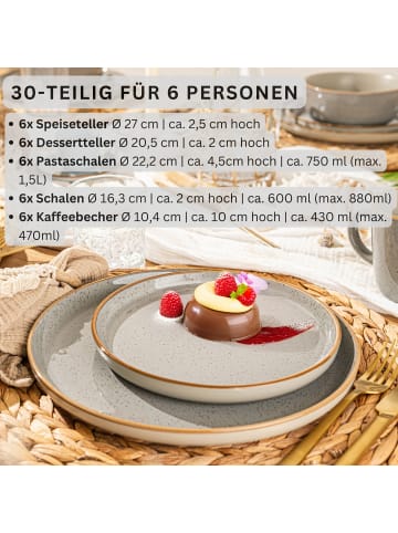 Sänger KOMBISERVICE RIO PERLGRAU - 30 teilig aus Steingut