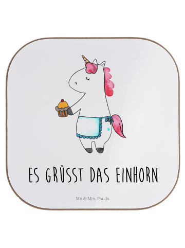 Mr. & Mrs. Panda Untersetzer Einhorn Muffin mit Spruch in Weiß