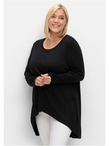 sheego Longshirt in schwarz