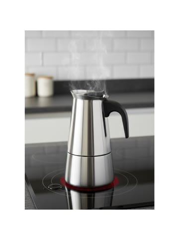 Cheffinger Espressokocher aus hochwertigem Edelstahl, Induktionsgeeignet 300 ml in Silber