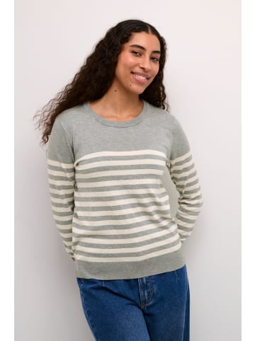 Kaffe Strickpullover KAlizza Regular fit in Grey Melange/Turtledove stripe