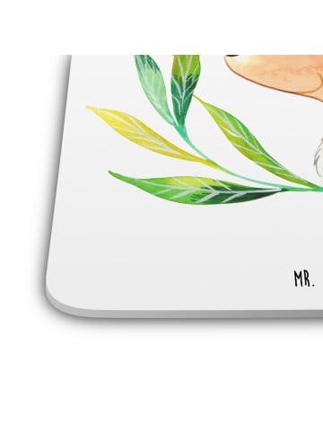 Mr. & Mrs. Panda Glasuntersetzer Hund Blumen ohne Spruch in Weiß