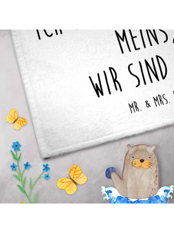 Mr. & Mrs. Panda Frotteetuch Capybara Liebe mit Spruch in Weiß