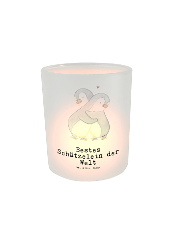 Mr. & Mrs. Panda Windlicht Pinguin Bestes Schätzelein der Welt m... in Transparent