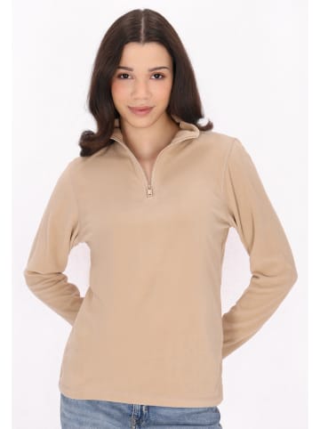 myMo Damen Fleecepullover in Beige