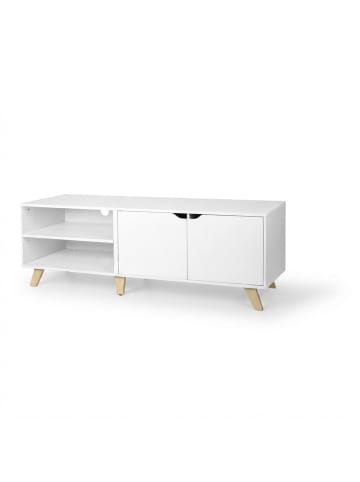 relaxdays TV-Lowboard in Weiß - (B)140 x (H)50 x (T)40 cm