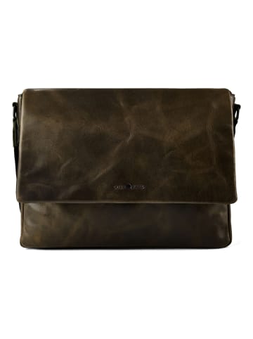 Greenburry Newport Messenger Leder 35 cm british green