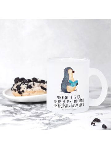 Mr. & Mrs. Panda Kaffeebecher Pinguin Buch mit Spruch in Transparent