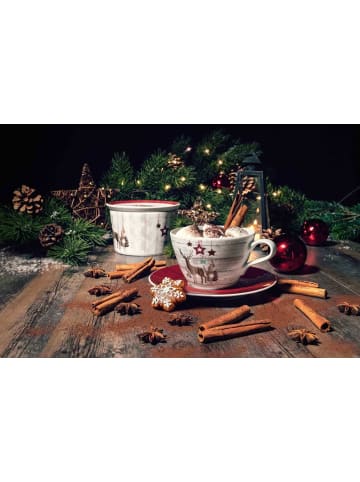 Seltmann Weiden 2er Set Gebäckdosen Life Christmas ø 14 / 21 cm in weiß-braun