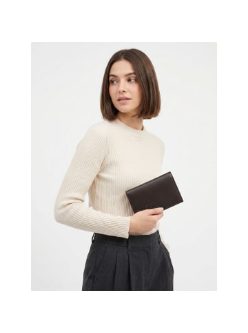 oxmox Leather Geldbörse RFID Schutz Leder 10 cm in braun-lizard