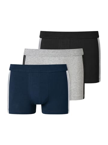 Schiesser Retro Short / Pant 95/5 Stretch - Organic Cotton in Grau / Schwarz / Blau