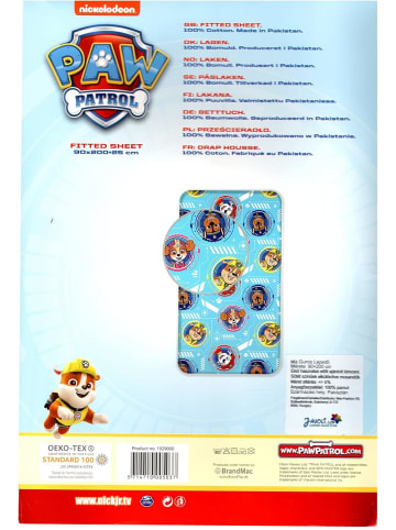BrandMac Paw Patrol Spannbettlaken, 90 x 200 cm, für Einzelbett, 100% Baumwolle