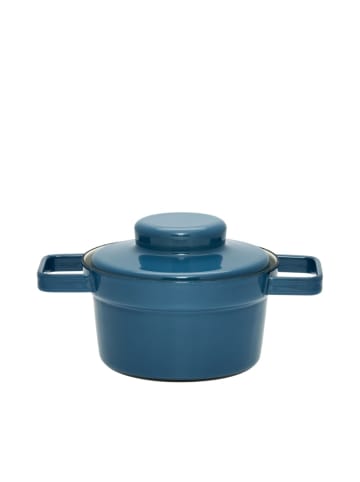 Riess Aromapot Emaille Topf mit Deckel Silent in Dunkelblau