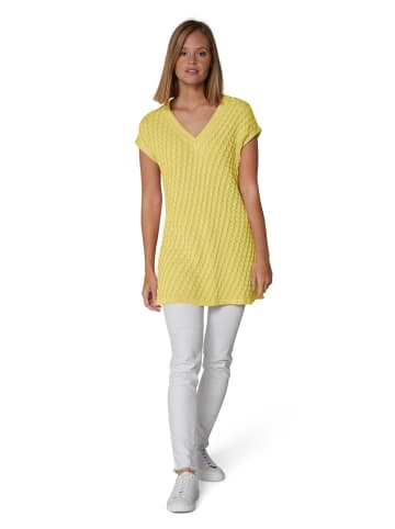 MADELEINE Baumwollpullover mit 3D-Zopfmuster-Mix in zitronensorbet