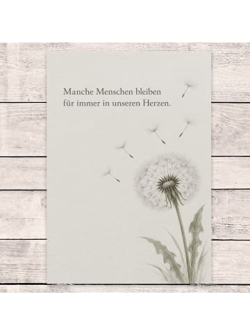 Beileidskarte Löwenzahn würdevoll Design mit Sp... in Weiß