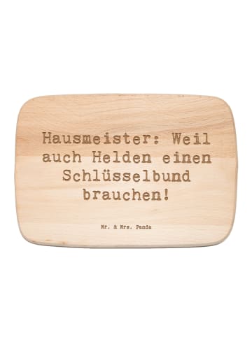 Mr. & Mrs. Panda Massivholz Schneidebrett Spruch Hausmeister Hel... in Transparent