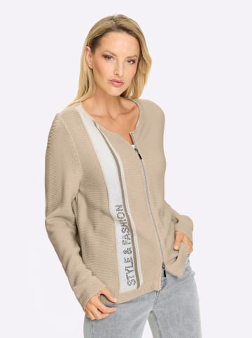 Heine Strickjacke in sand-ecru-gemustert