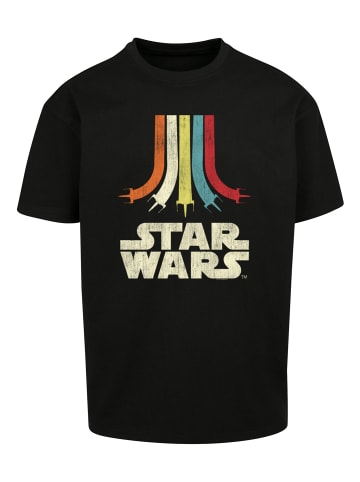 F4NT4STIC Heavy Oversize T-Shirt Star Wars Retro Rainbow in schwarz