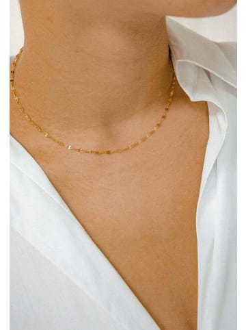 Hey Happiness Vergold. Halskette Choker Edelstahl in Gold - (L) 34 cm