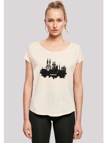 F4NT4STIC Long Cut T-Shirt Cities Collection - Munich skyline in Whitesand