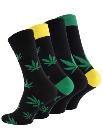 Vincent Creation® Cannabis Socken 4 Paar Weed Socks "365 High" in Bunt