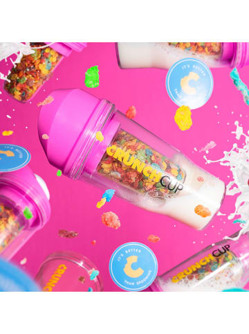 Stoneline Original CrunchCup Tragbarer Müslibecher To Go 260 + 250 ml | Pink in Rosa