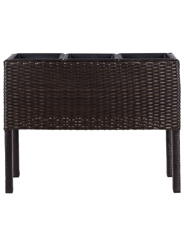 Beliani 2-tlg Outdoor Blumentopf CARAGANA in Braun