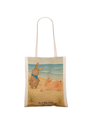 Mr. & Mrs. Panda Shopping Tasche Hasen Muschel Design ohne Spruch in Weiß