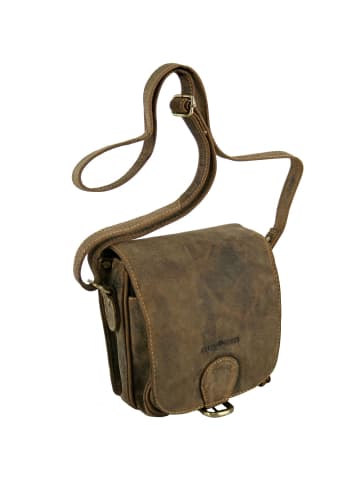 Greenburry Vintage Umhängetasche Leder 16 cm in brown