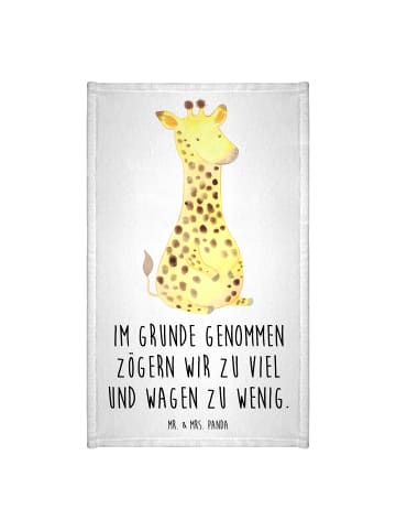 Mr. & Mrs. Panda Handtuch Giraffe Zufrieden mit Spruch in Weiß