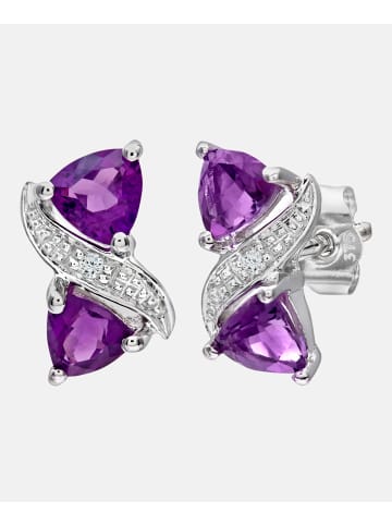 Diamant L'éternel Ohrringe aus 375 Weißgold mit Diamant mit Amethyst