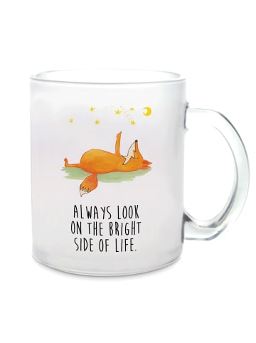 Mr. & Mrs. Panda Teetasse Glas Fuchs Sterne mit Spruch in Transparent