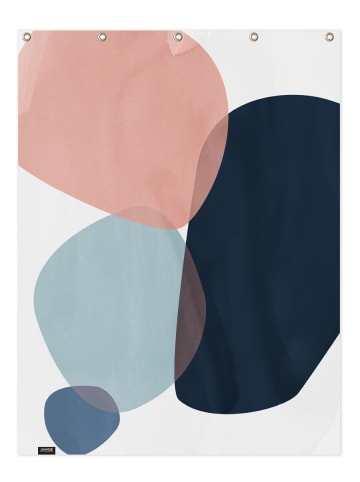 Juniqe Duschvorhang "Graphic 150 H" in Blau & Grau