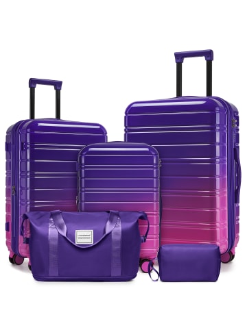 ABRIHOME Koffer set mit Reisetaschen und TSA-Schloss in lila