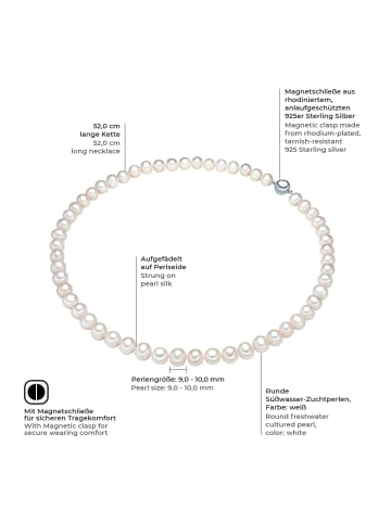 Valero Pearls Kette aus Sterling Silber mit Süßwasser-Zuchtperle in weiß