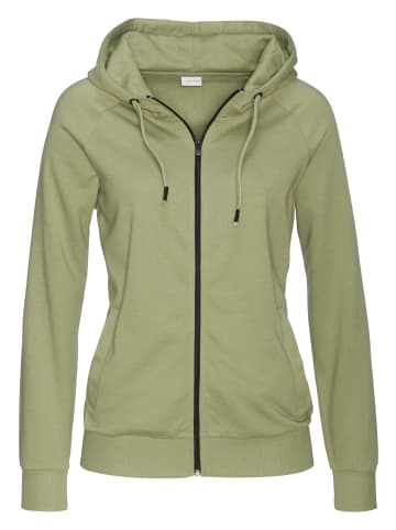 LASCANA Kapuzensweatjacke in khaki