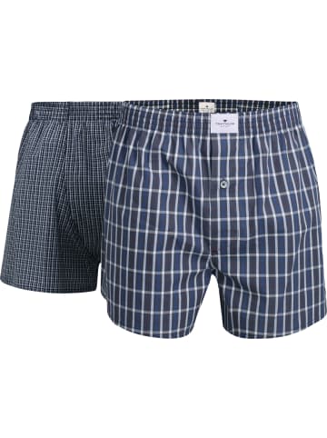 Tom Tailor Boxershorts 2er-Pack in grau-blau kariert