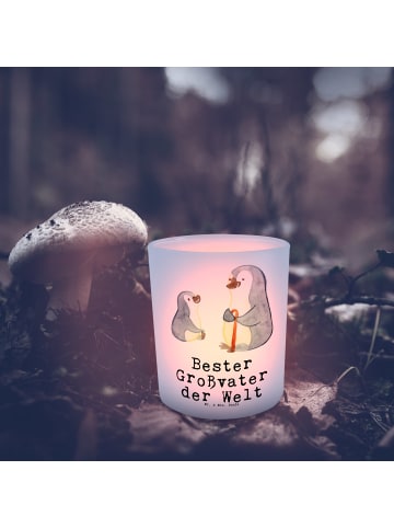 Mr. & Mrs. Panda Glas Teelichthalter Pinguin Bester Großvater de... in Transparent
