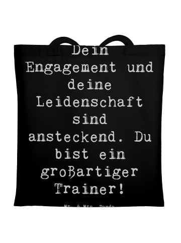 Mr. & Mrs. Panda Einkaufstasche Spruch Großartiger Trainer mit S... in Schwarz