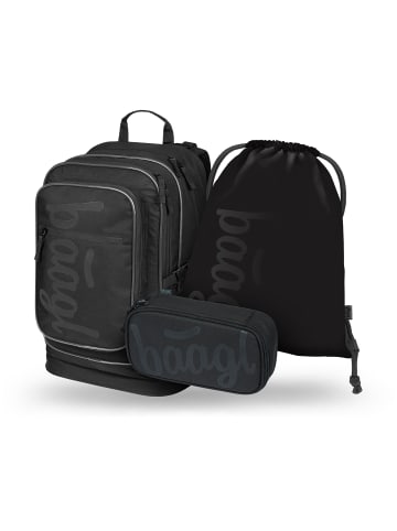 BAAGL 3-tlg. Set: Schulrucksack Cubic in Schwarz Uni
