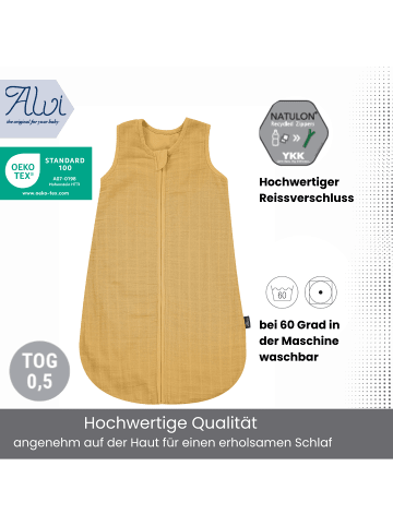 Kinderhaus Blaubär Mull-Schlafsack TOP in Uni Cornsilk