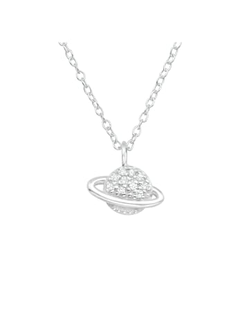 Alexander York Kette mit Anhänger SATURN in 925 Sterling Silber, 2-tlg.