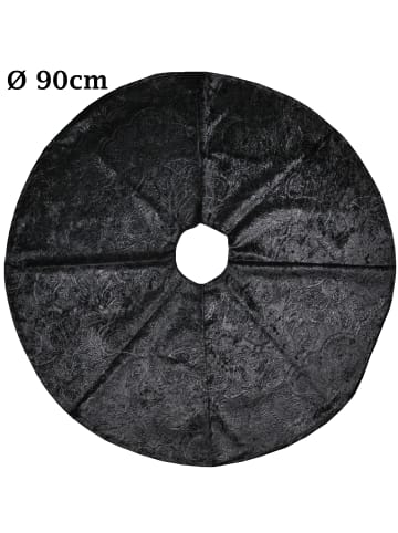 JACK Christbaumdecke Rund Ø 90cm Weihnachtsbaumdecke in Schwarz / Ornamente