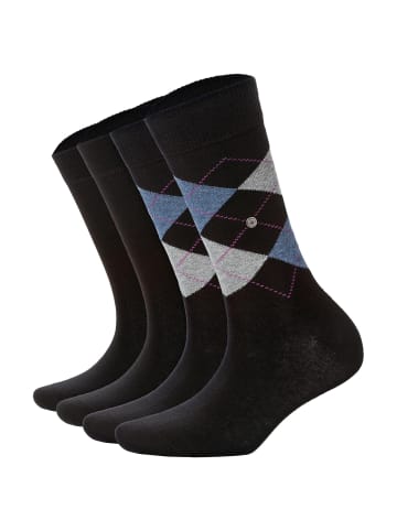 Burlington Socken 4er Pack in Schwarz