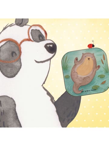 Mr. & Mrs. Panda Grill-Untersetzer Otter Umarmen Design ohne Spruch in Weiß