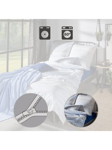 Erwin Müller Seersucker Bettwäsche in hellblau-natur